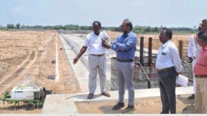 Collector inspects flood mitigation projects in Cuddalore
