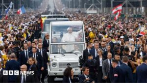 Pope praises young people's 'energy and commitment' at huge open-air Mass in Paris