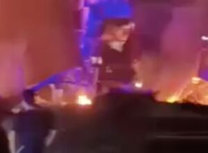 Moment Israeli strike hits next to Lebanese reporter