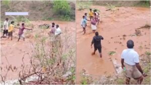 மேகவெடிப்பால் திடீர் வெள்ளம்! கயிறு கட்டி மக்களை மீட்ட பொதுமக்கள். பெரம்பலூர் பச்சைமலையில் பரபரப்பு