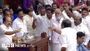 சட்டப்பேரவையில் அமளி, திமுக எம்எல்ஏக்கள் குண்டுக்கட்டாக வெளியேற்றம் – என்ன நடந்தது?