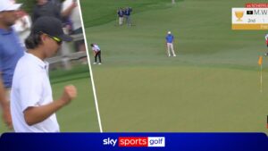 Min Woo Lee holes monster birdie for Internationals at Presidents Cup!