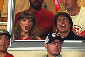Taylor Swift Chats With Tom Cruise as She Cheers on Travis Kelce at First Chiefs Game Since Wedding