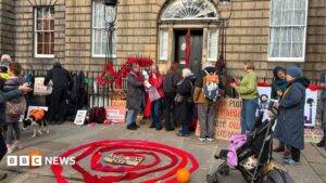 Bute House protested by environmental campaigners